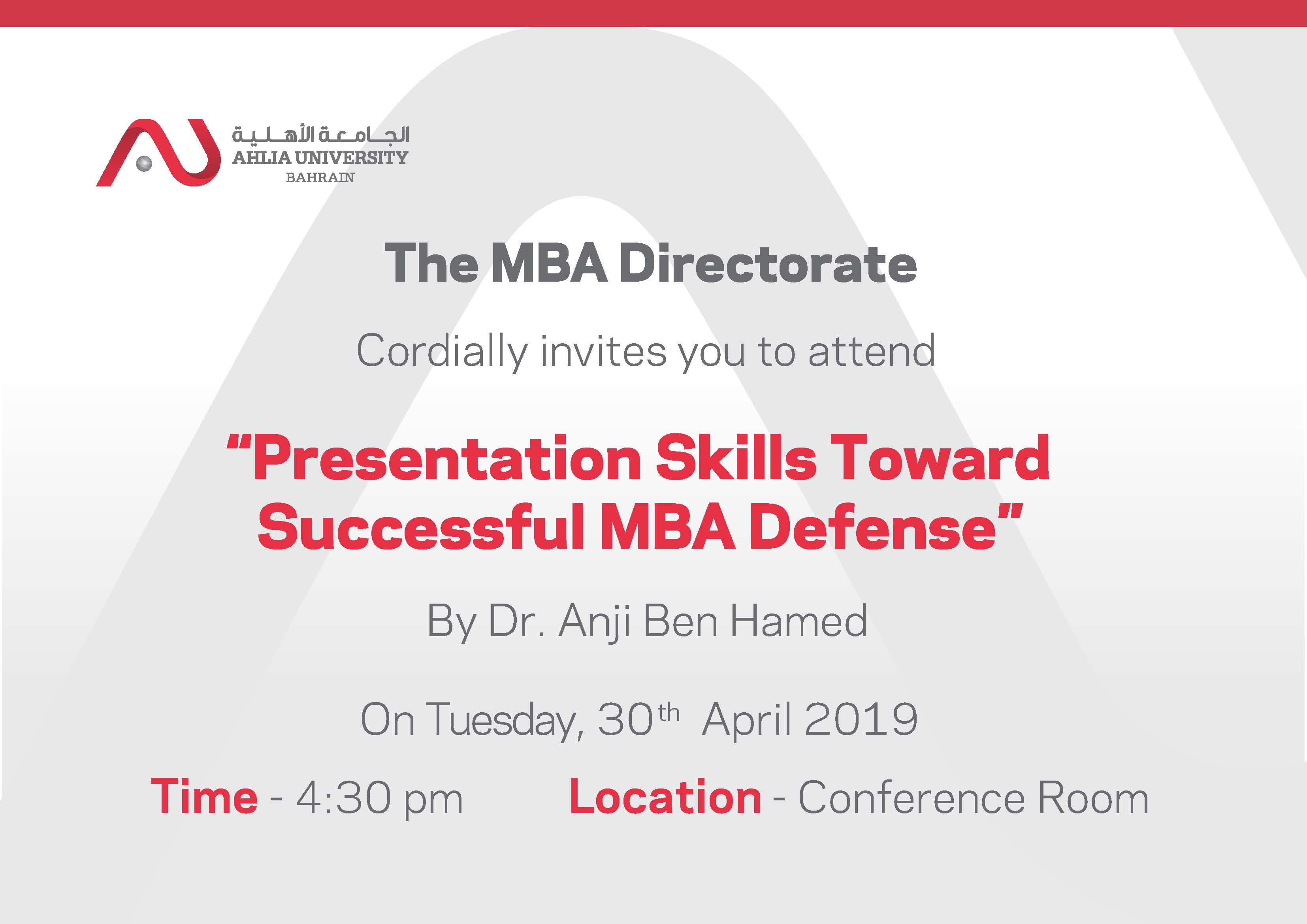 mba thesis defense
