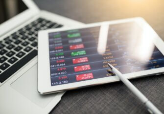 Tablet computer and financial charts