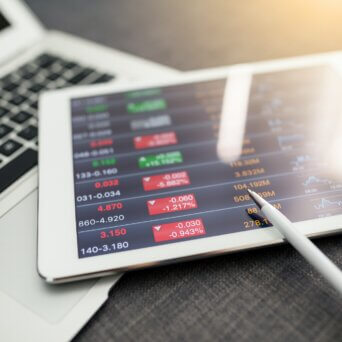 Tablet computer and financial charts