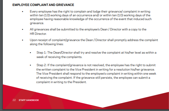 Employee complaint procedure flowchart