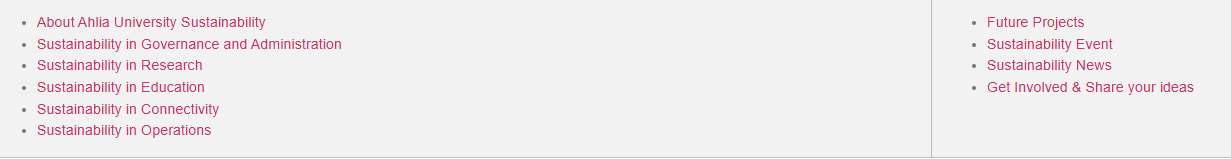 Ahlia University sustainability mission statement