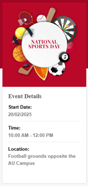 National Sports Day Event Details Poster