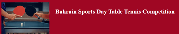 Bahrain Sports Day Table Tennis Competition Banner