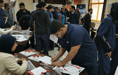 Students and attendees at a high school visit event