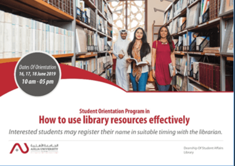 Student Orientation Program in How to use library resources effectively