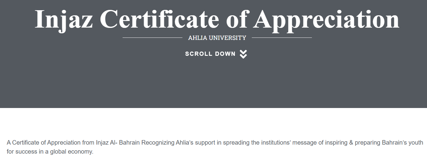 Injaz Certificate of Appreciation Banner