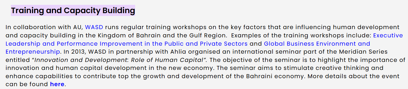 Executive education workshop at Ahlia University