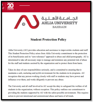 Student protection policy illustration
